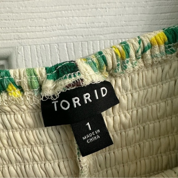 Torrid Peplum Washable Crinkle Gauze Smocked Tank Top Green Summer Plus Size 1X - Picture 4 of 6